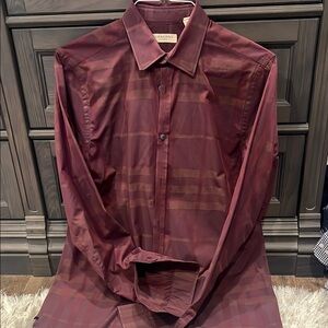 Burberry London Exploded Check Men’s Button Down  Shirt